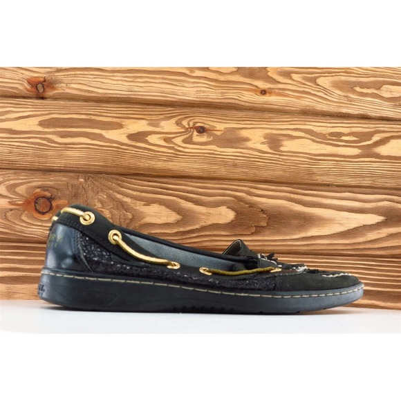 Sperry Top-Sider Size 6.5‎ M Black Boat Shoe Shoes Leather Women 9104548 - Picture 4 of 8